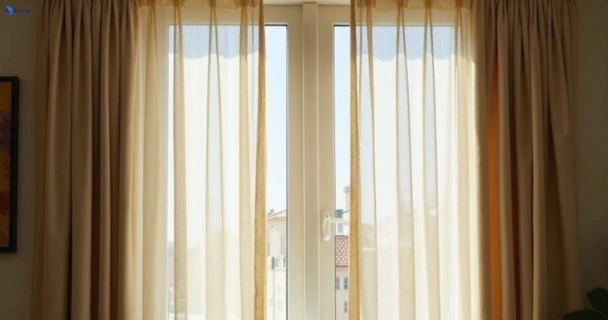 Dull dusty drapes in dean-park-nsw before professional cleaning